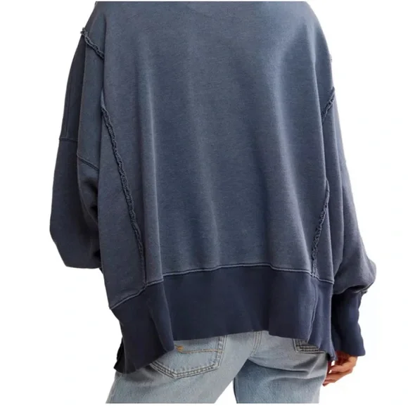 We the Free Camden Henley Sweatshirt Navy 🫐 - Picture 7 of 8